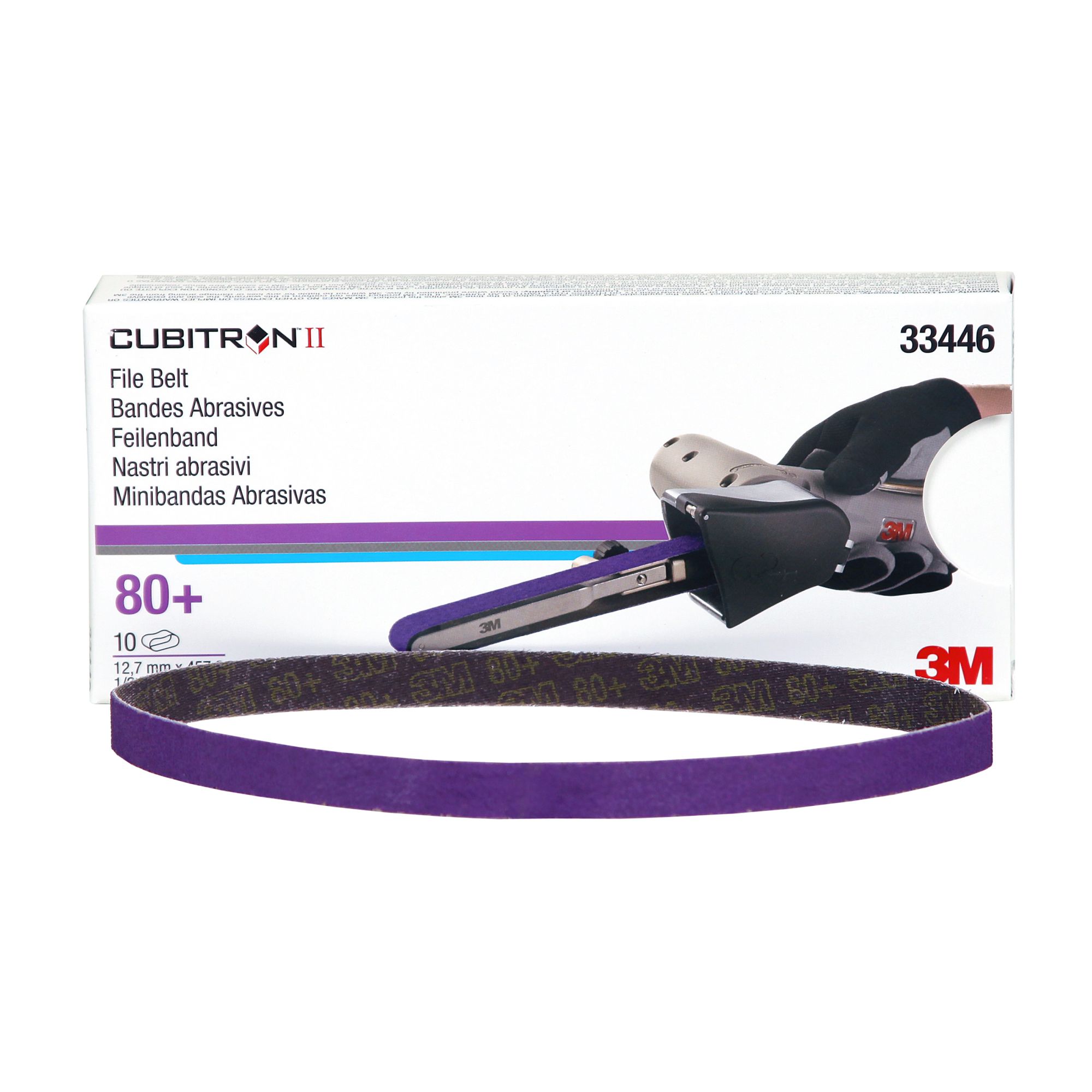 3M™ Cubitron™ II Banda abrasiva 786F, 12.7 mm x 457.2 mm, 80+, 33446