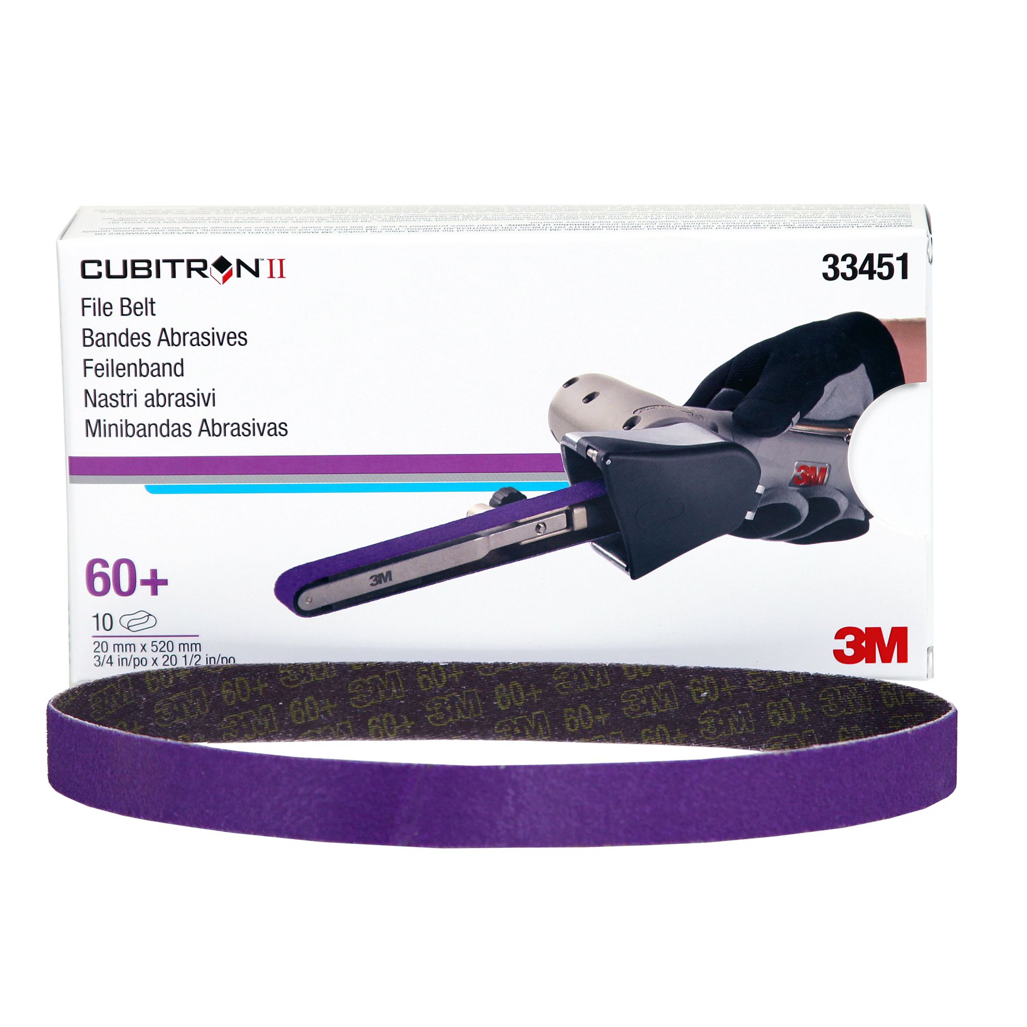3M™ Cubitron™ II Banda abrasiva 786F, 20 mm x 520 mm, 60+, 33451
