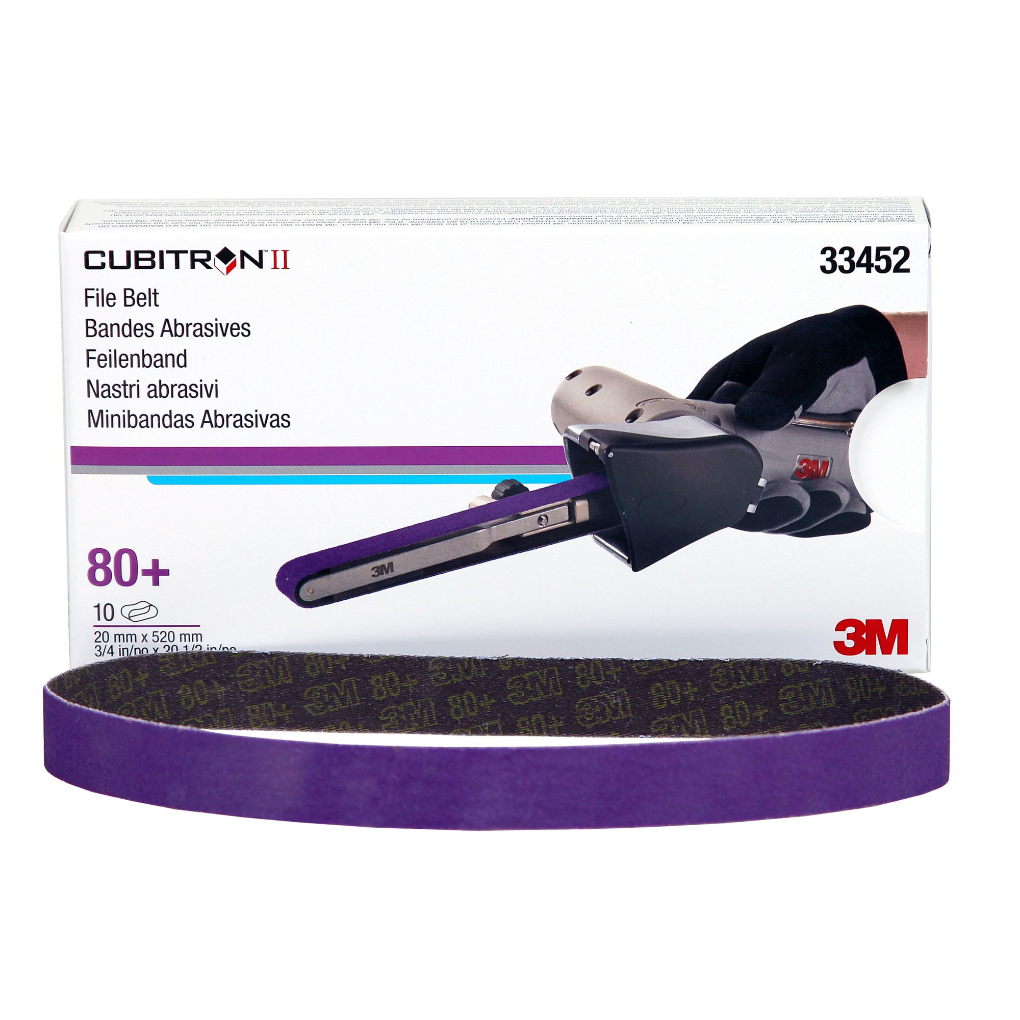 3M™ Cubitron™ II Banda abrasiva 786F, 20 mm x 520 mm, 80+, 33452