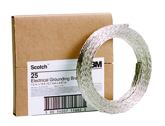 Scotch® 25 - 12,5mm x 4,5m (Trenza de cobre estañado para conexiones en cable armado y puestas a tierra)