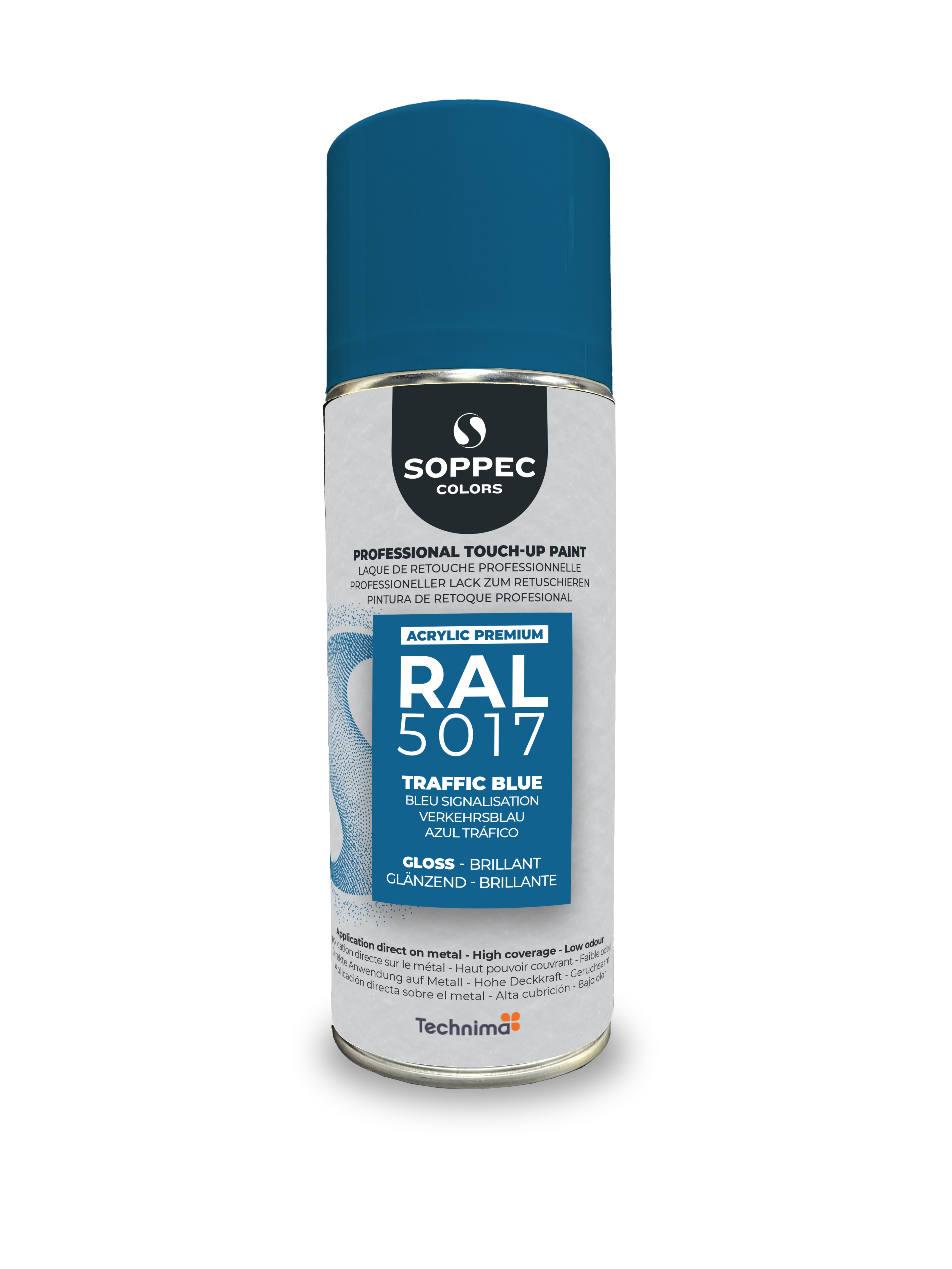 PINTURA SPRAY PROFESIONAL SOPPEC RAL PREMIUM 5017 BRILLANTE