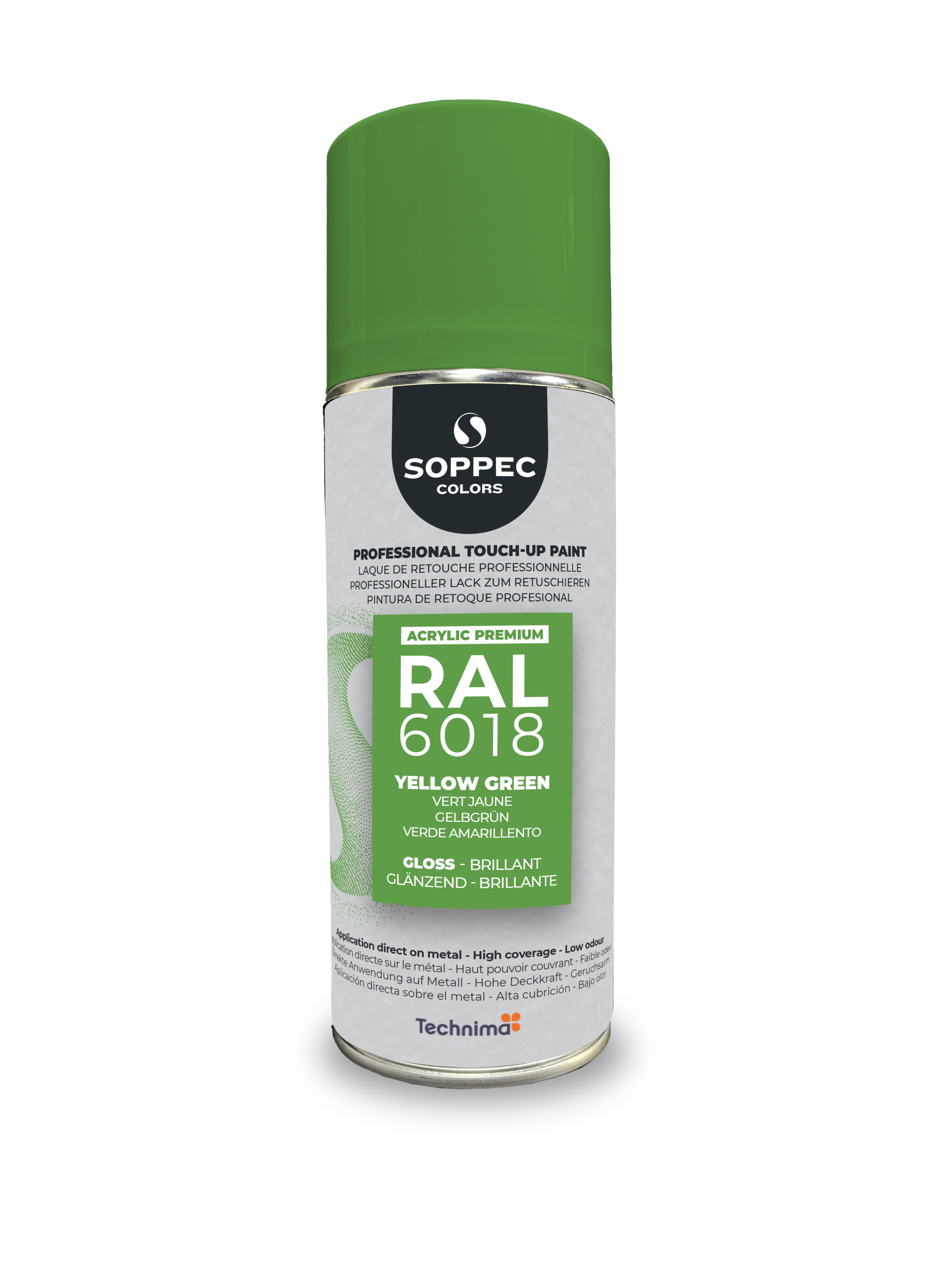 PINTURA SPRAY PROFESIONAL SOPPEC RAL PREMIUM 6018 BRILLANTE