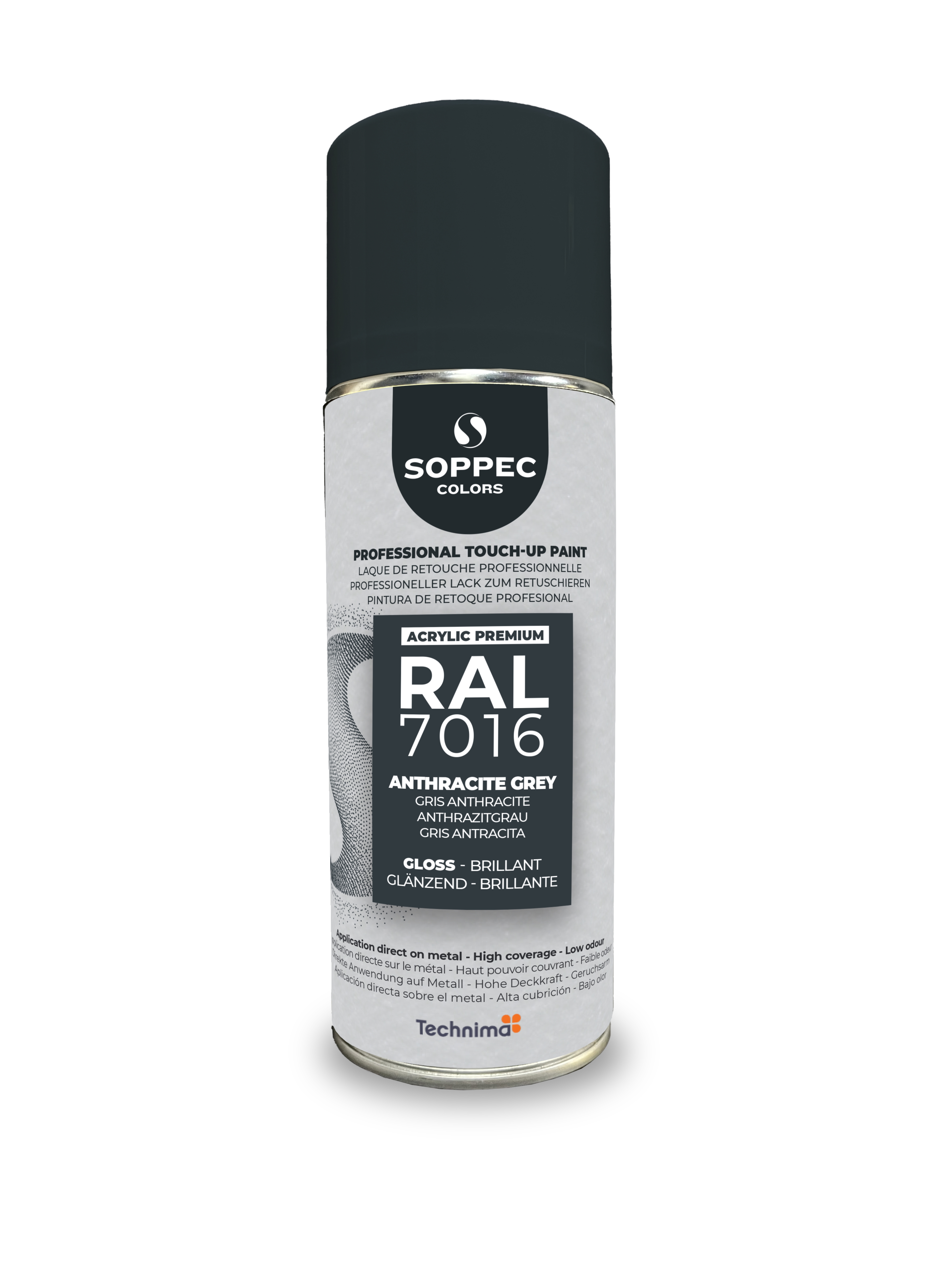 PINTURA SPRAY PROFESIONAL SOPPEC RAL PREMIUM 7016 BRILLANTE