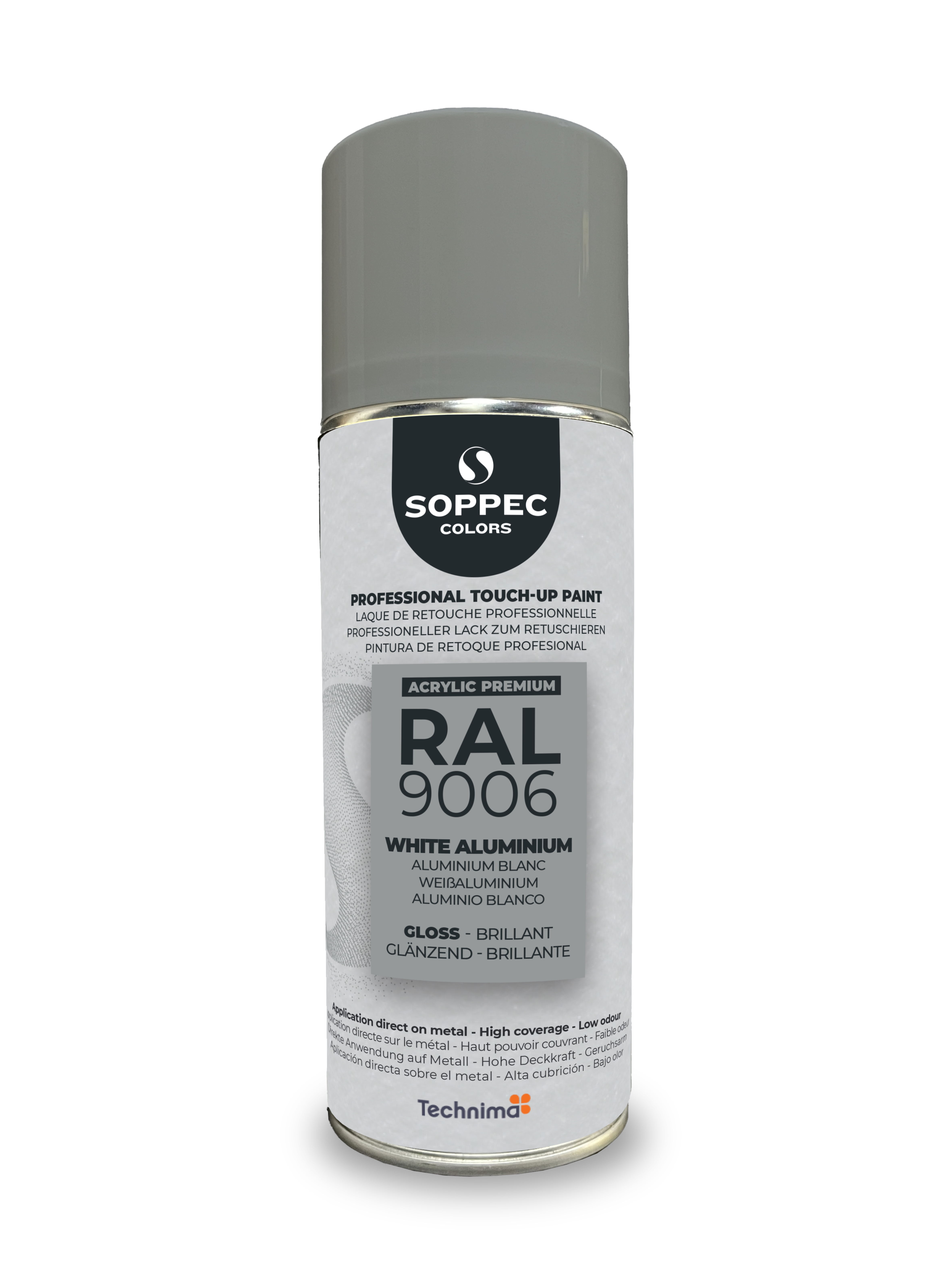 PINTURA SPRAY PROFESIONAL SOPPEC RAL PREMIUM 9006 BRILLANTE