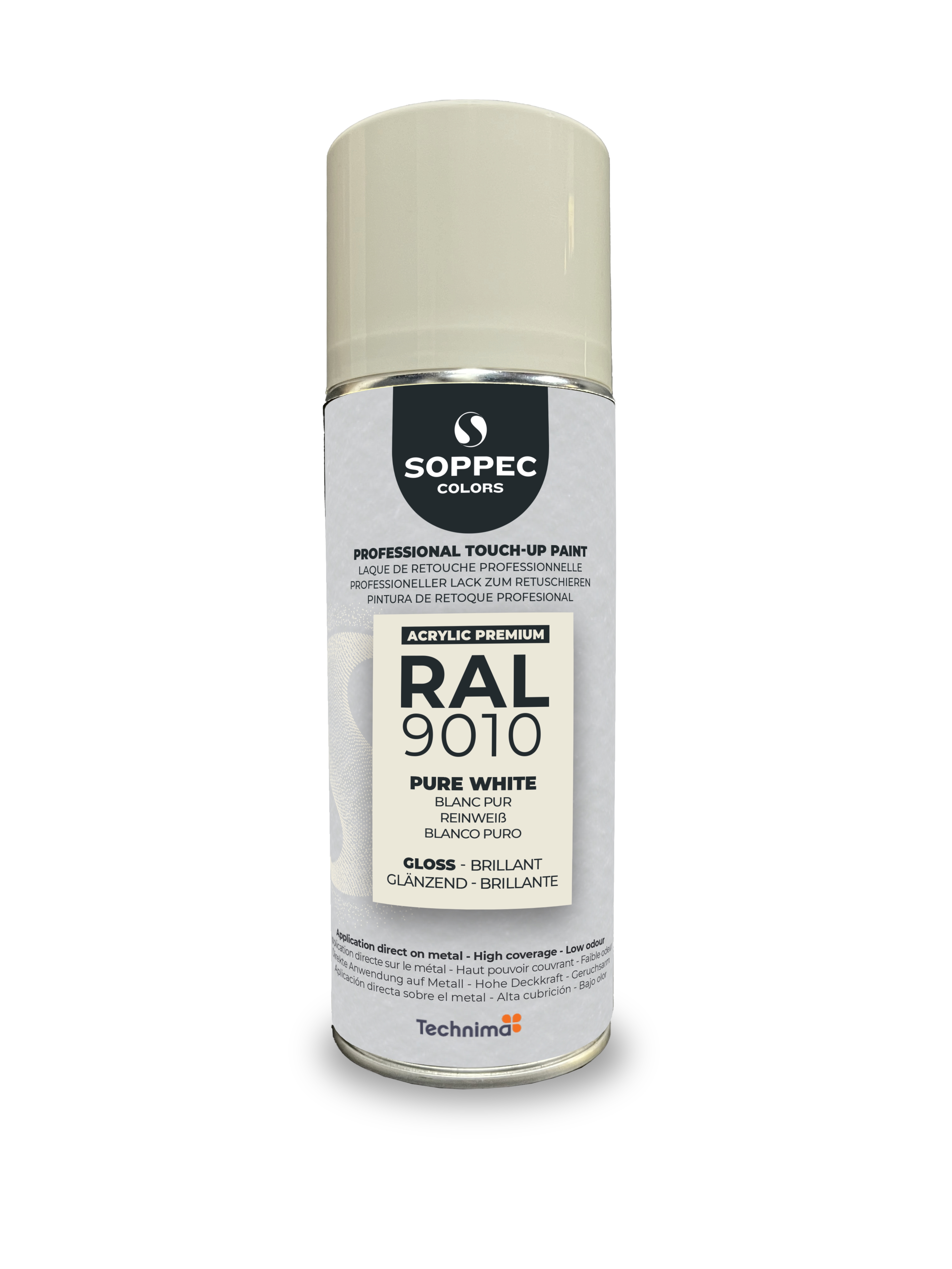 PINTURA SPRAY PROFESIONAL SOPPEC RAL PREMIUM 9010 BRILLANTE