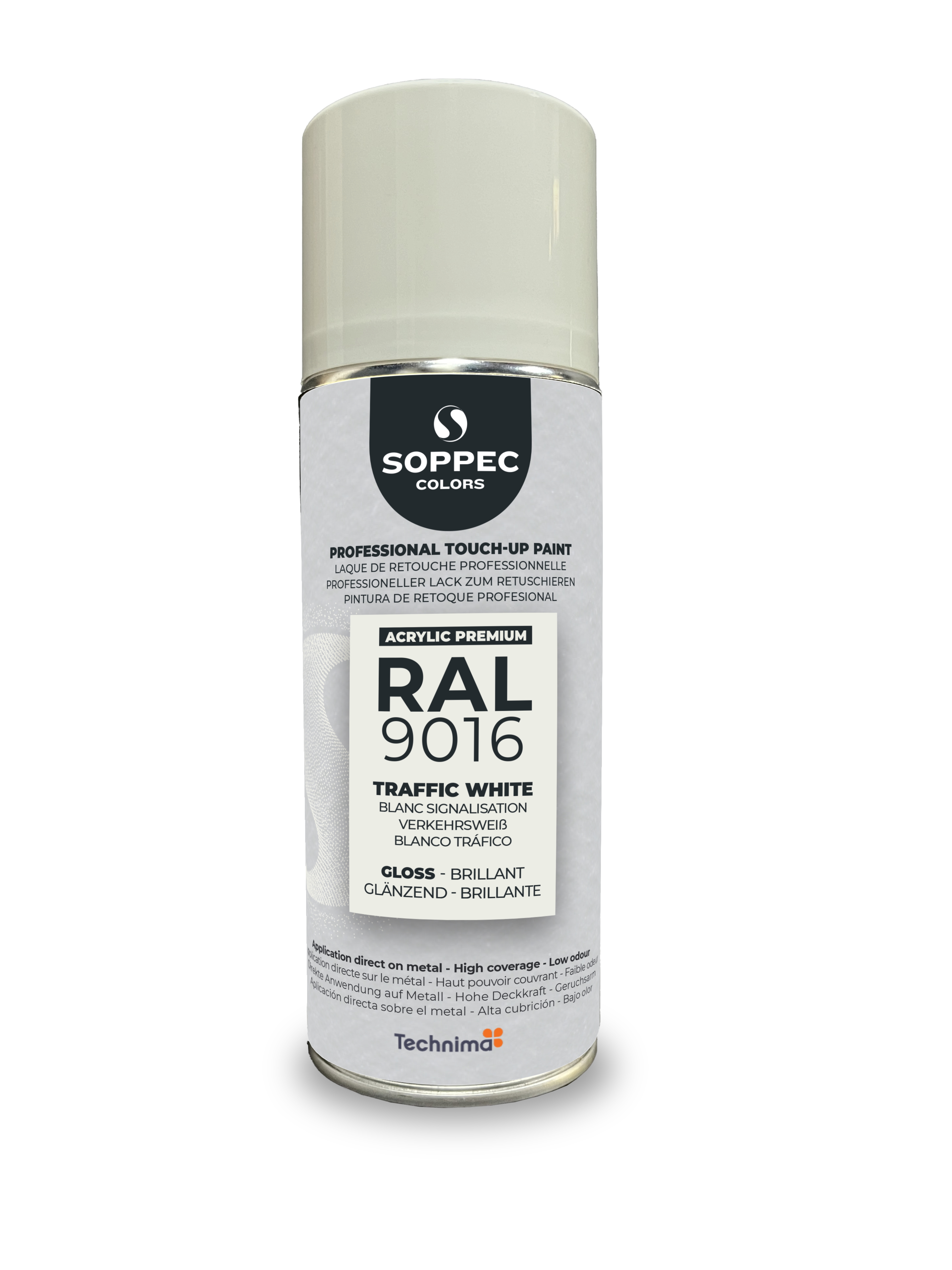 PINTURA SPRAY PROFESIONAL SOPPEC RAL PREMIUM 9016 BRILLANTE