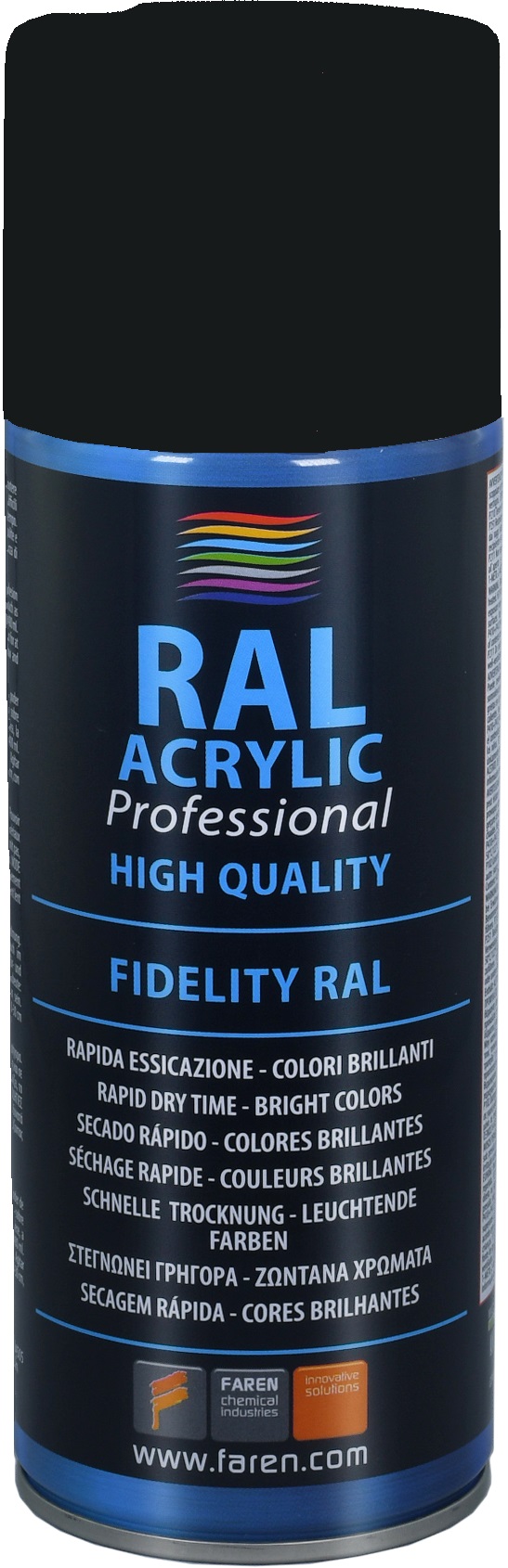 Spray pintura 100% acrílica RAL 9005 NEGRO BRILLANTE