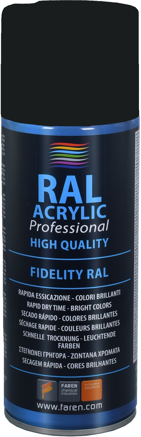 Spray pintura 100% acrílica RAL 9005 NEGRO OPACO