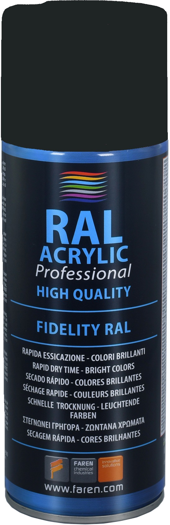 Spray pintura 100% acrílica RAL 9005 NEGRO SATINADO