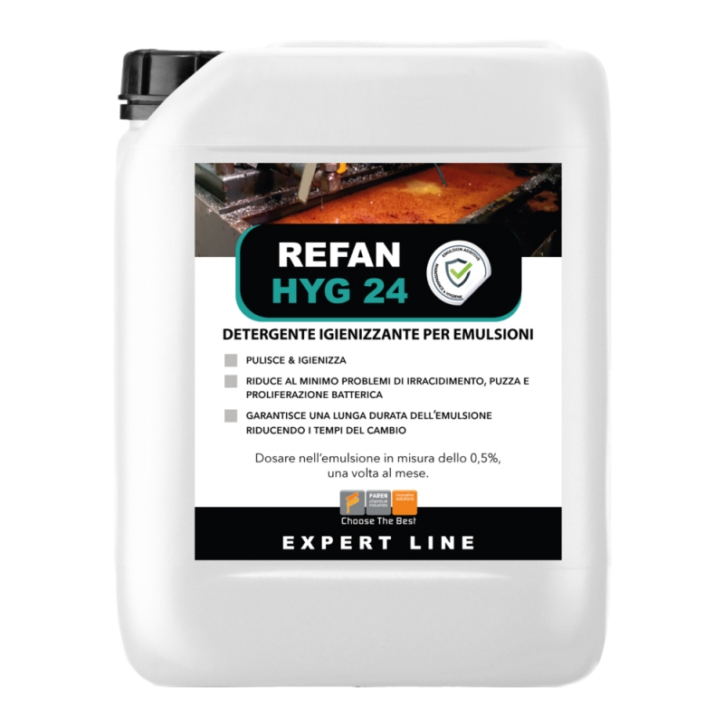 Limpiador higienizante emulsionable REFAN HYG 24 Bidón plástico 5 Kg/ Lt