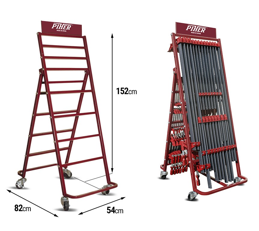 Expositor tipo carro para tornillos apriete