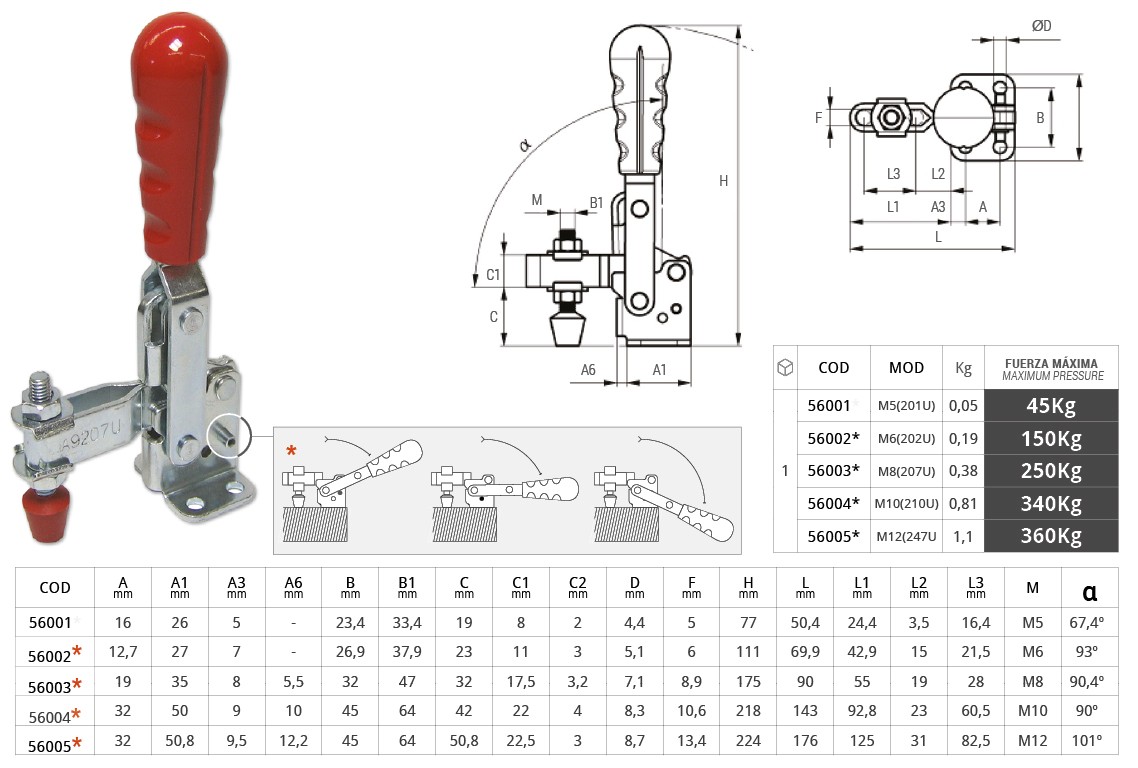 Grapa rápida Vertical