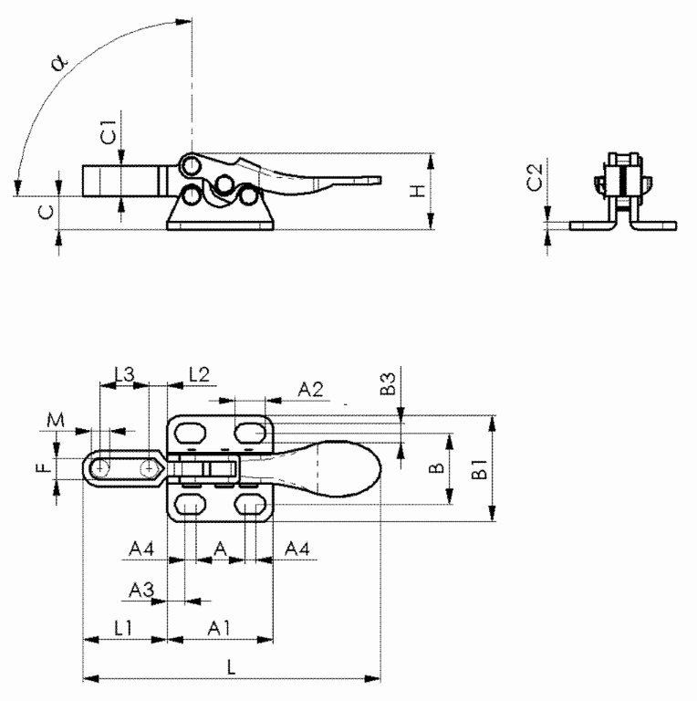 Grapa rápida horizontal