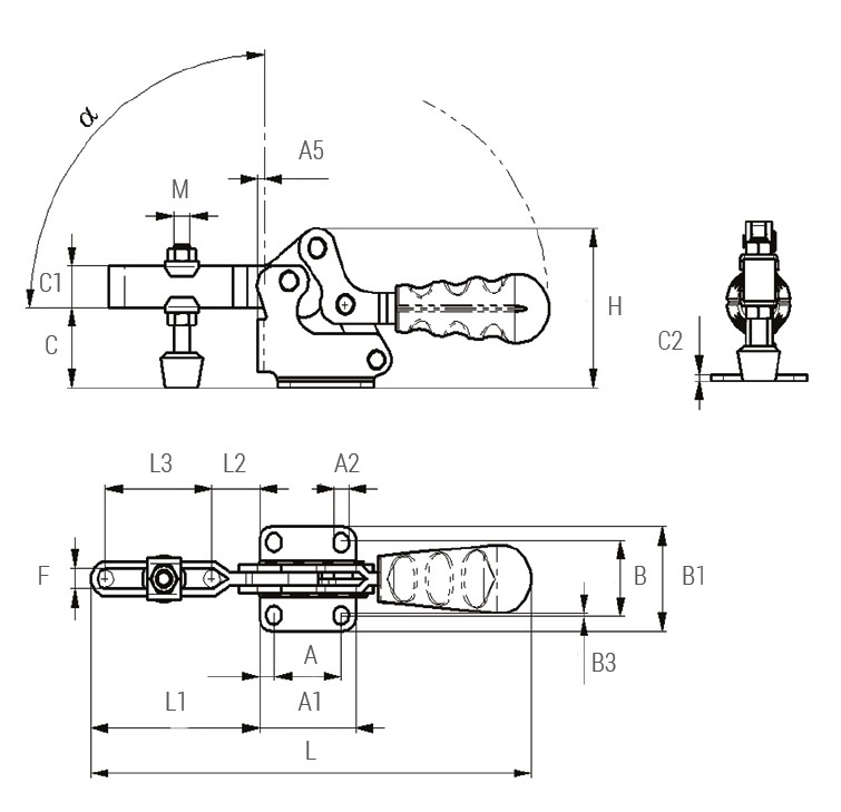 Grapa rápida horizontal