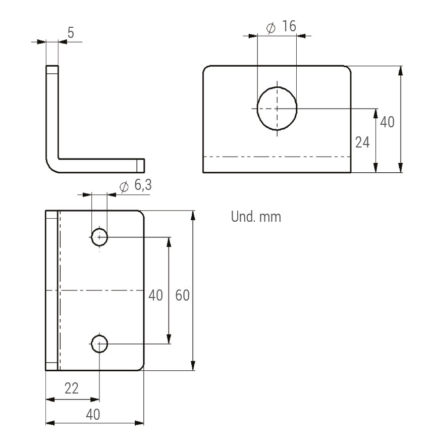 Soporte grapa rápida axial