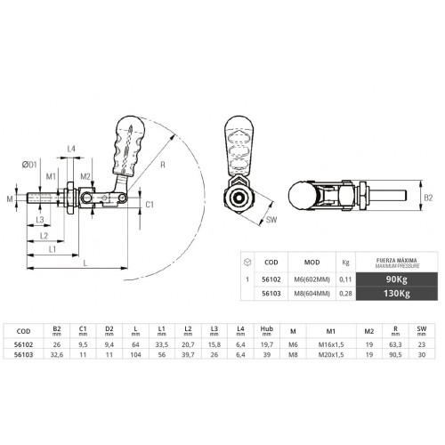 Grapa rápida axial