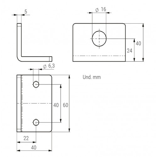 Soporte grapa rápida axial
