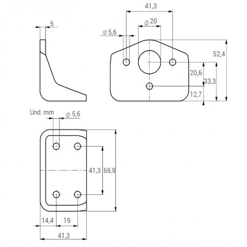 Soporte grapa rápida axial