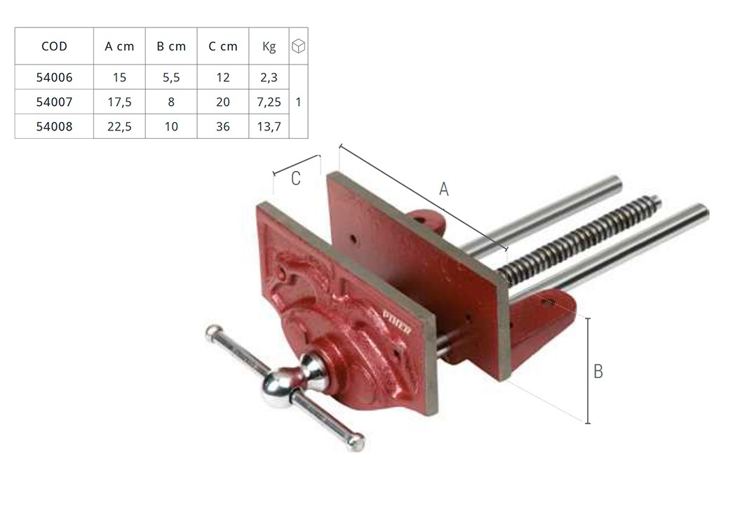 Tornillo de Banco de Carpintero Fijo