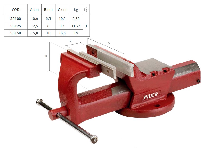 Tornillo de Banco con Guía Giratoria