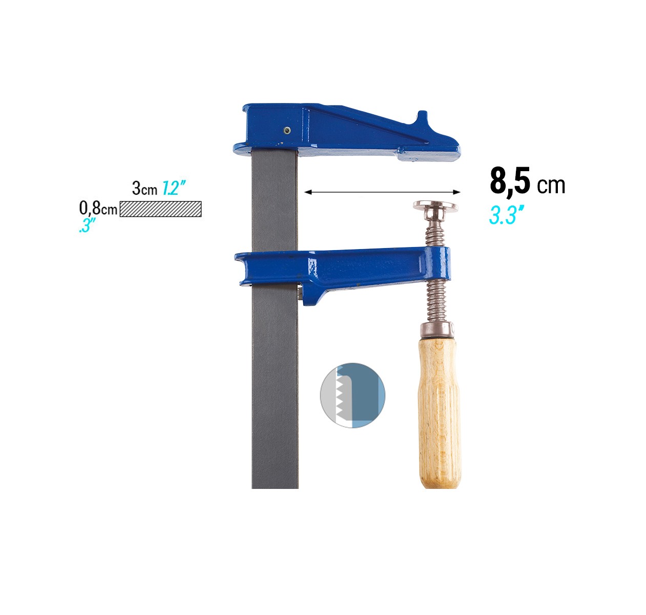 Tornillo de apriete Mango Madera 