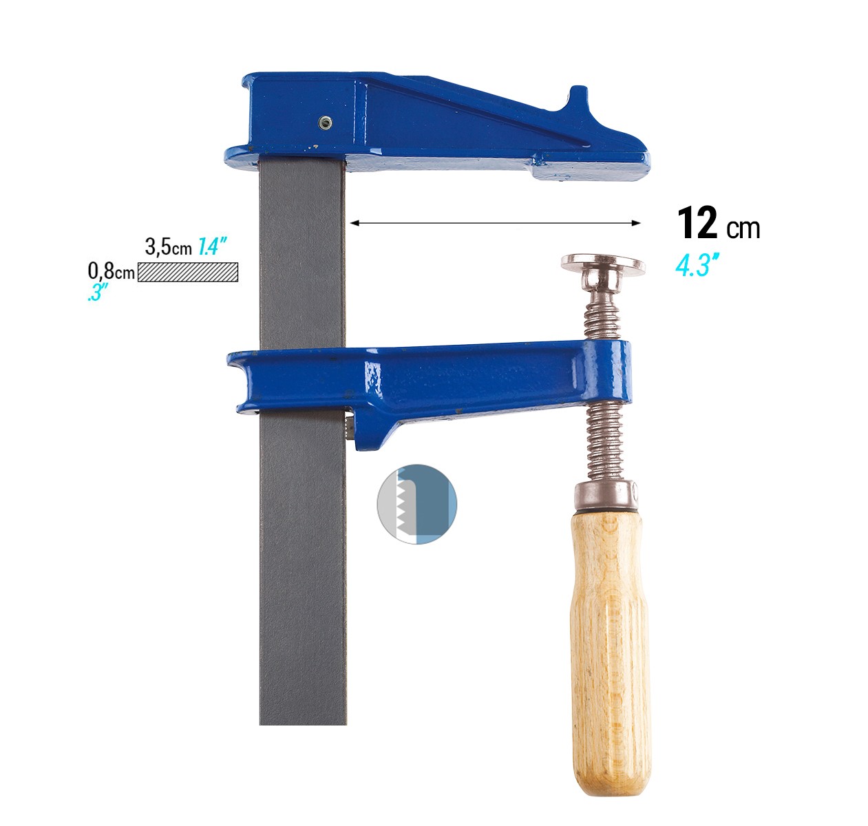 Tornillo de apriete Mango Madera 