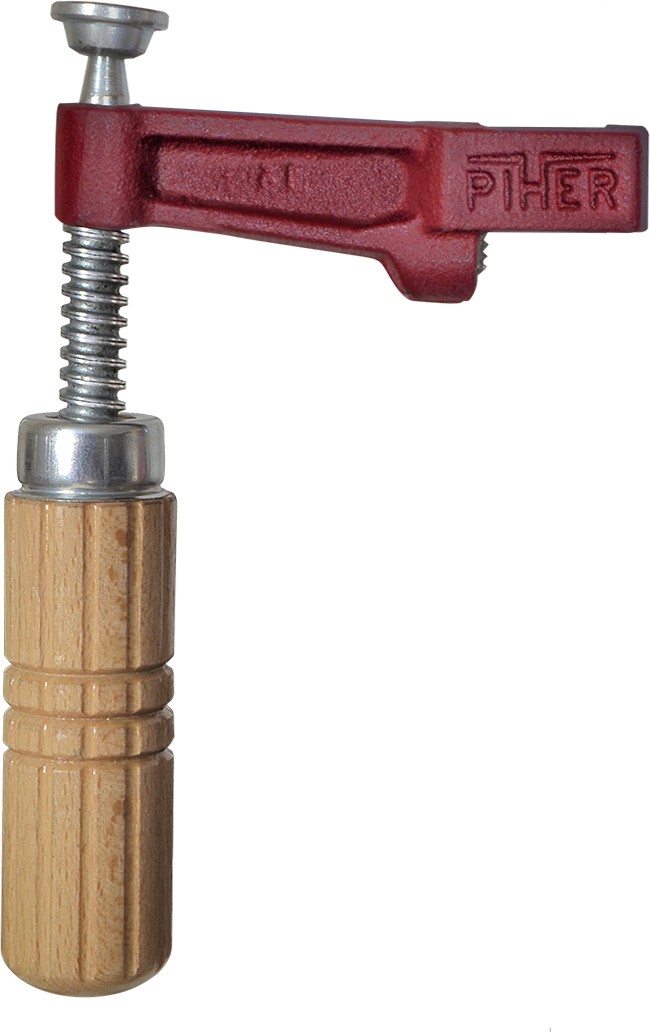 Cabezal móvil tornillo apriete marqueteria mango madera