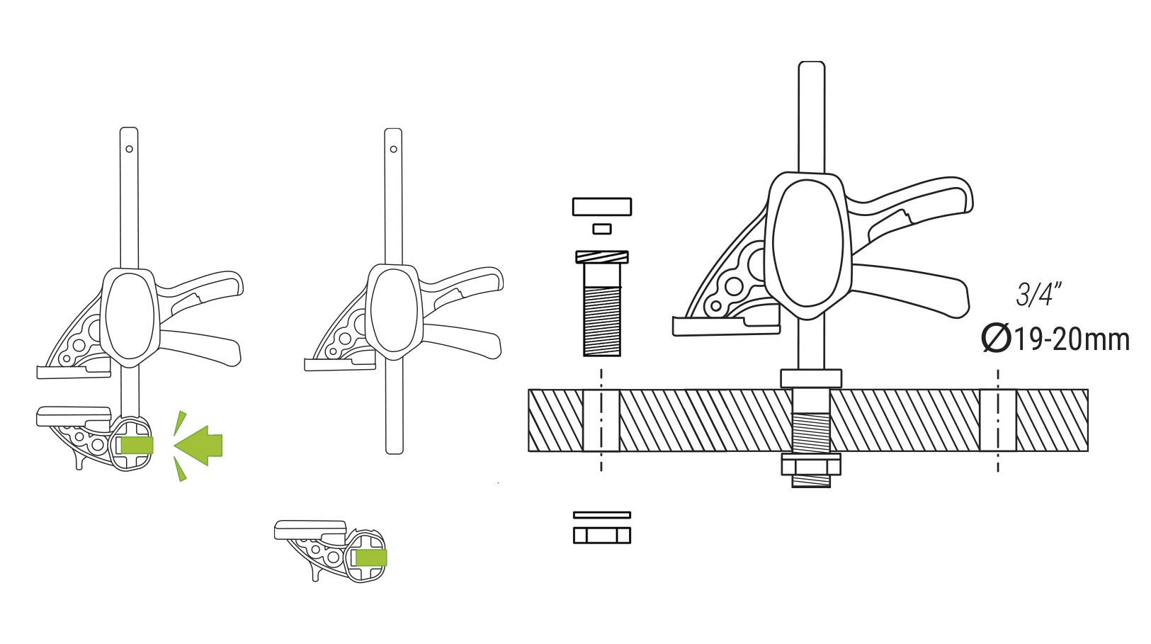 TCM Accesorio para mesas Madera 19-20mm
