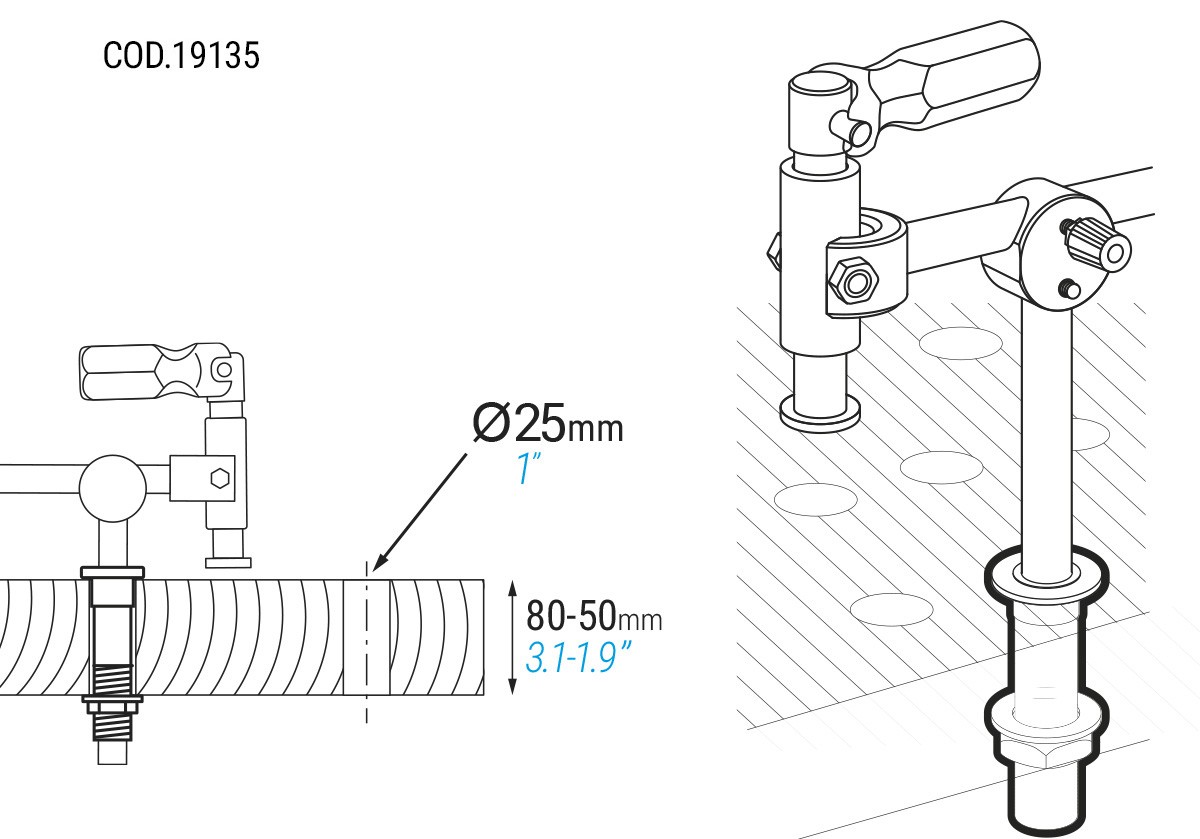 TCP - Casquillo adaptador para Bancos de Madera