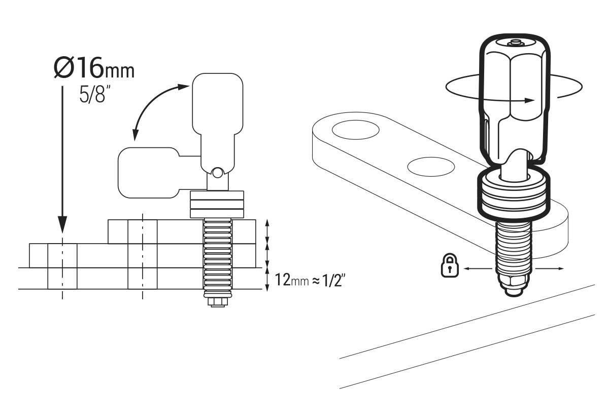 TS · Perno de sujeción Ø16