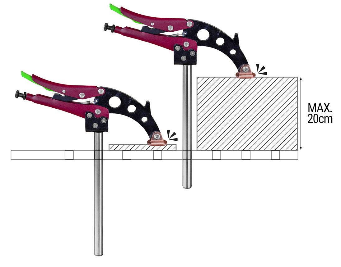 TGA · Grapa Autoajustable de mesa