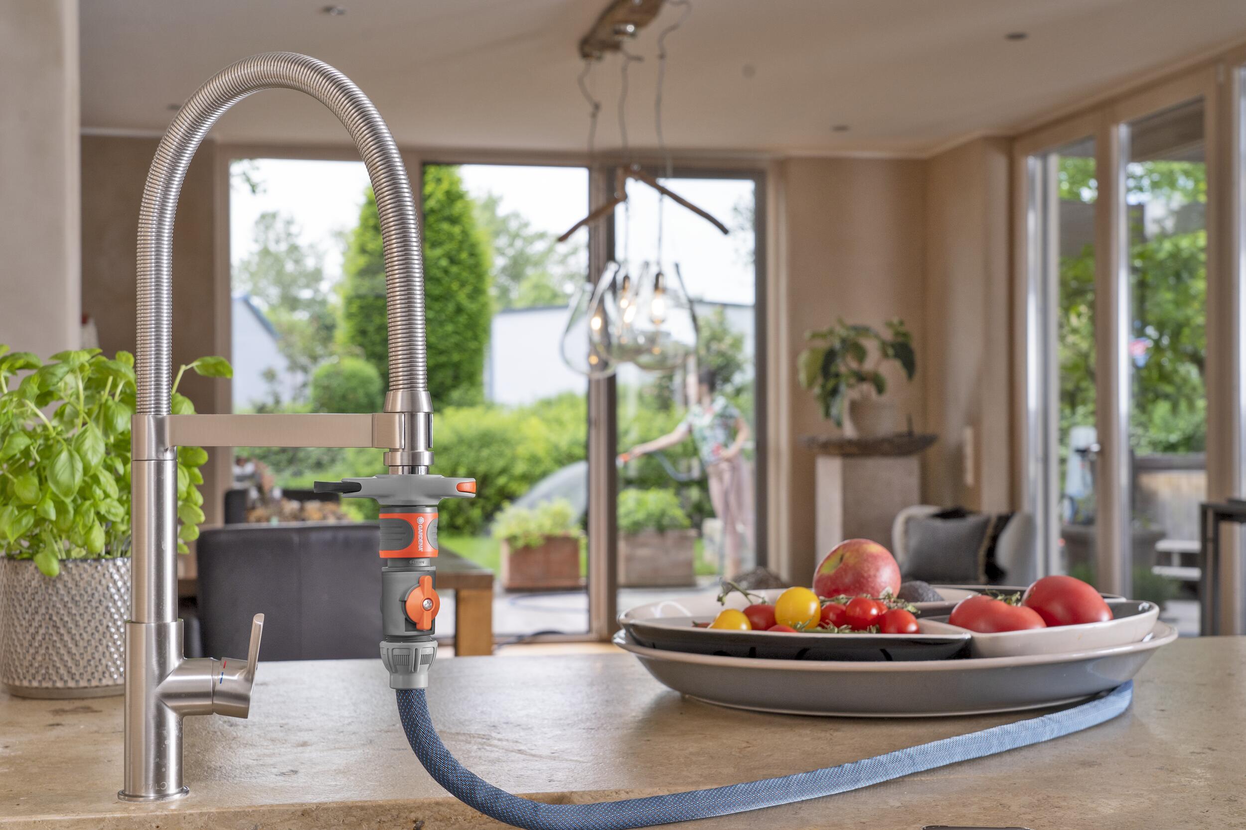 Manguera textil liano ™ 10 m con conector de grifo para grifos interiores establecidos, con bolsa de almacenamiento