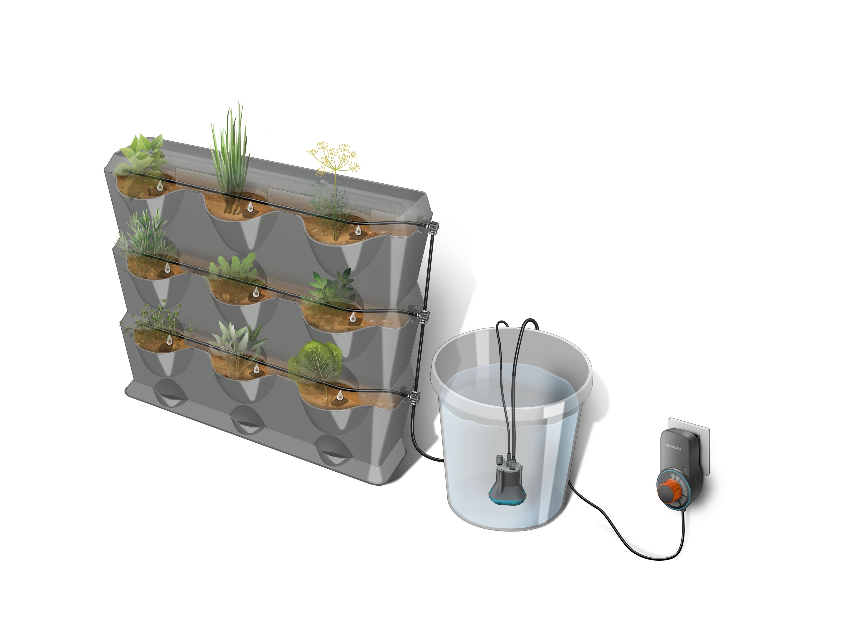 NatureUp! Set de Extensión de Riego Depósito de agua