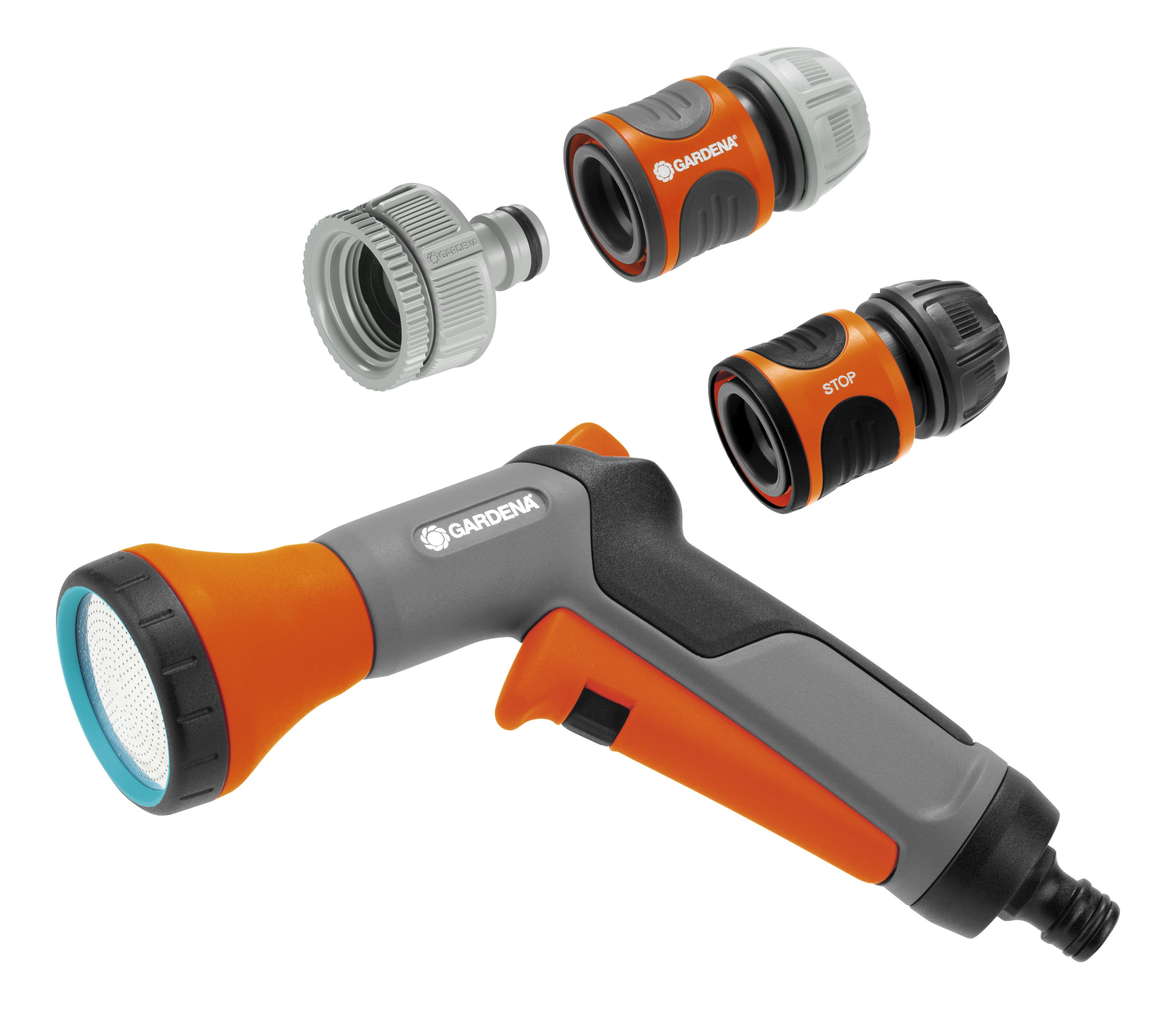 Set pistola de ducha con conexiones. Blister