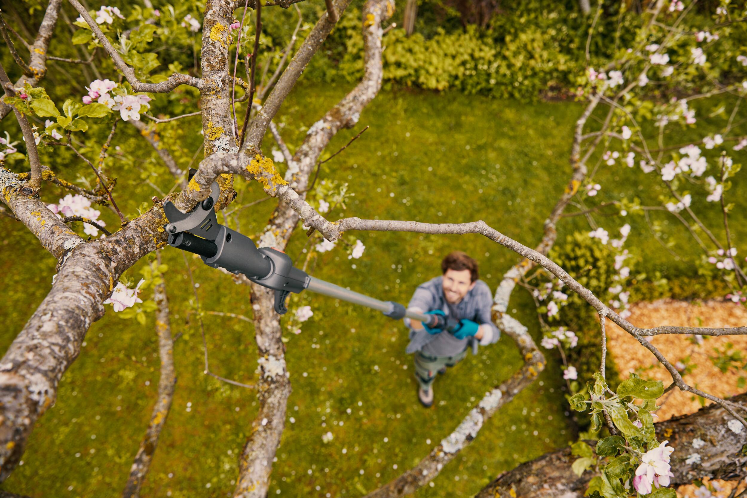 Cortarramas telescópica Highcut 360/18V P4A Conjunto de listo para usar