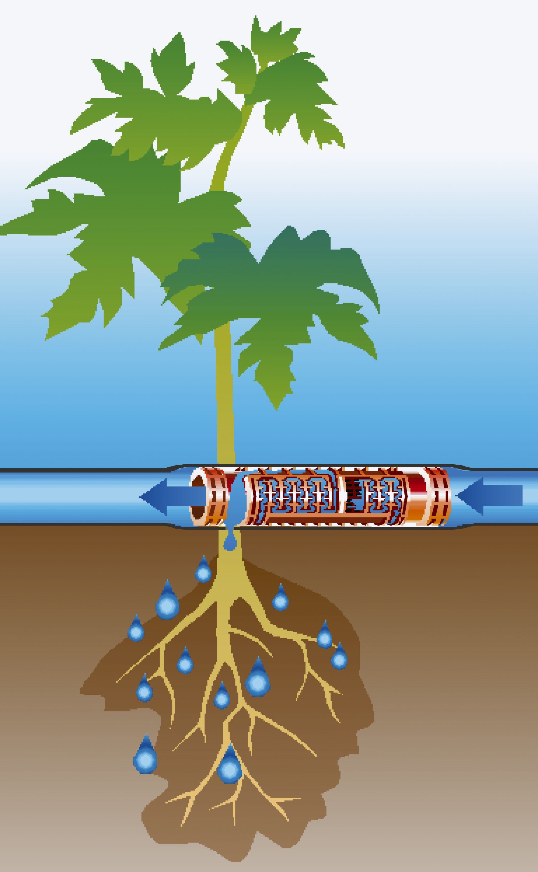 Tubo de superficie y subterráneo con goteros incluidos de 13,7 mm