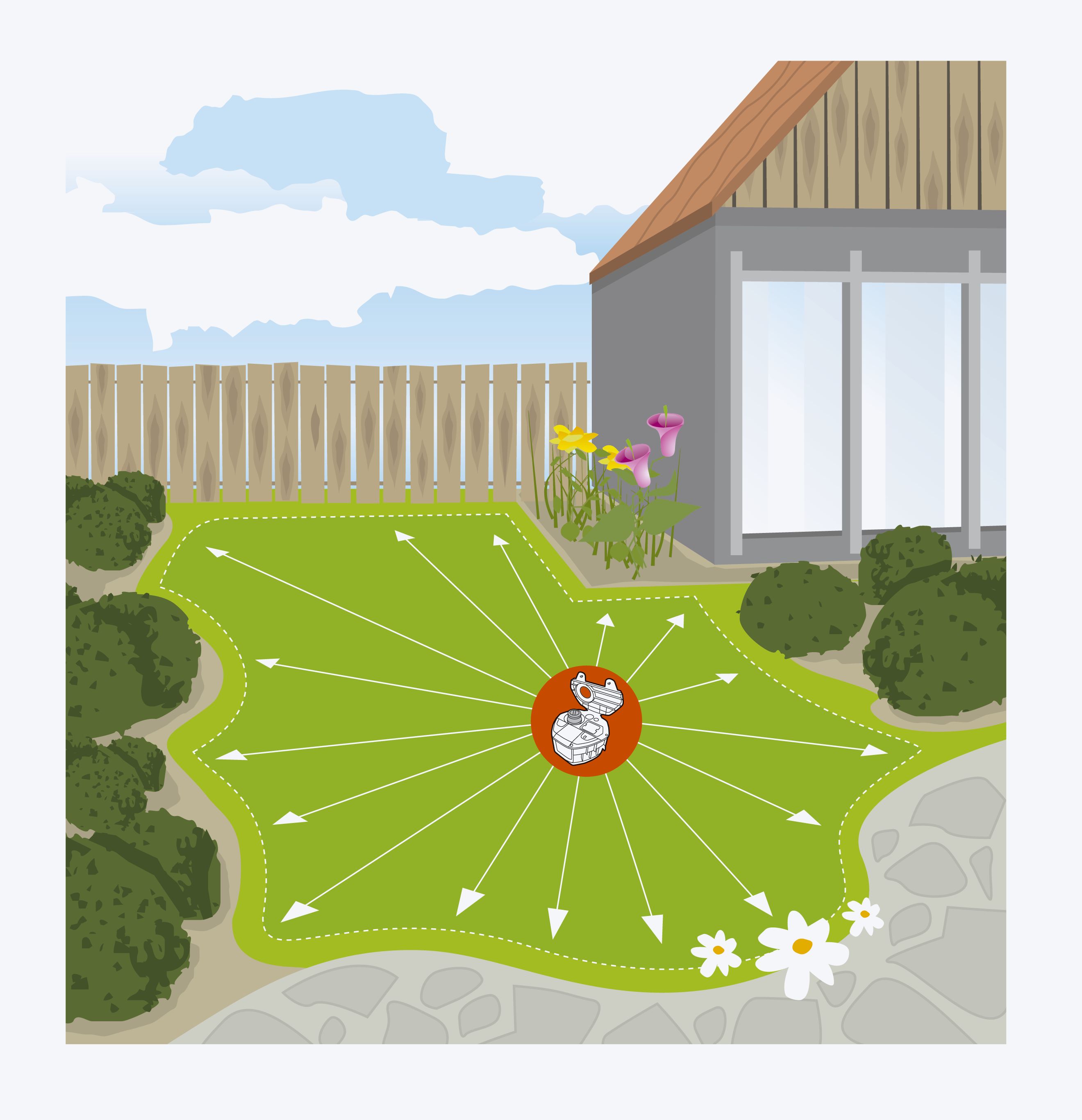 Aspersor emergente para superficies asimétricas AquaContour automatic