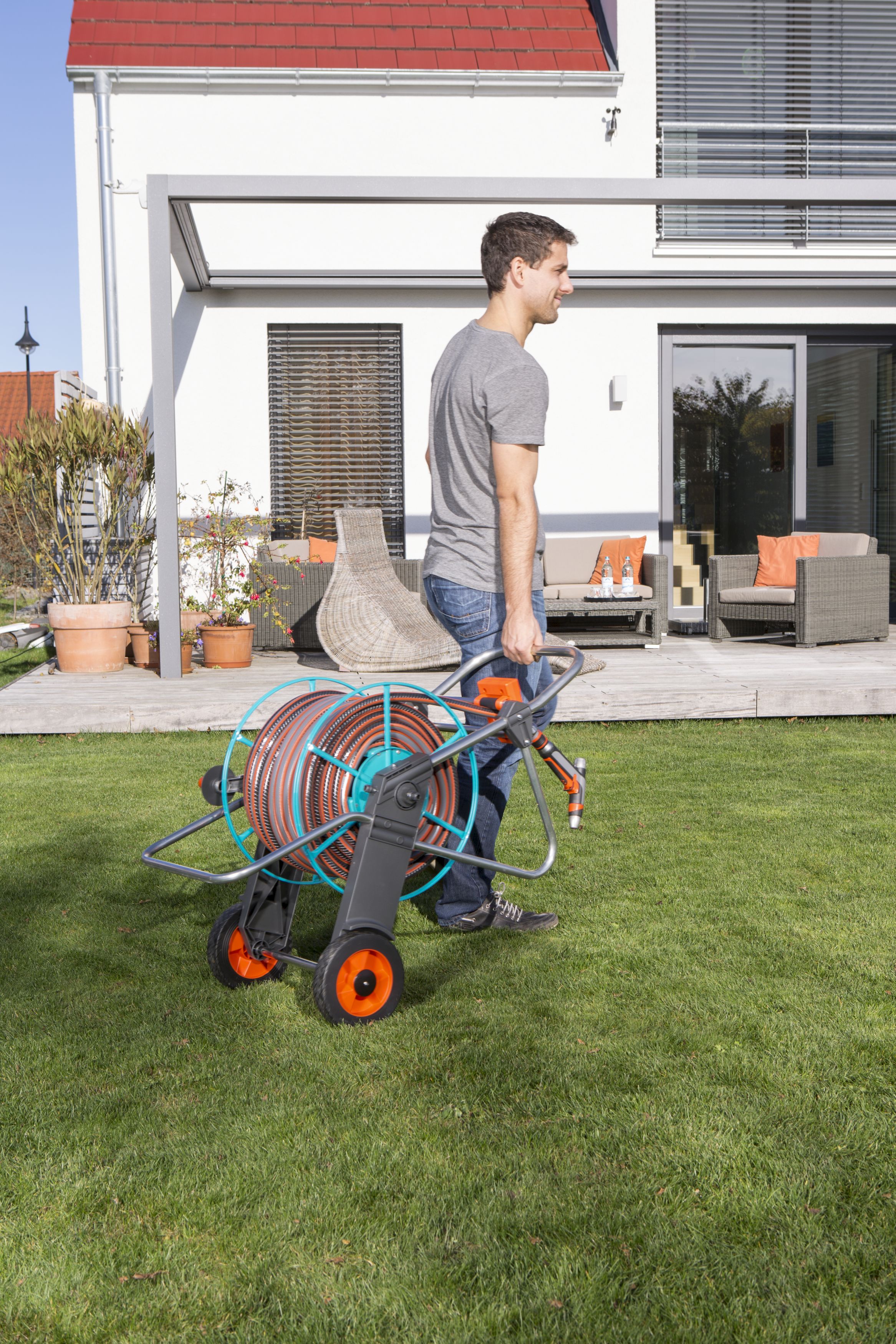 Carro portamanguera metálico 100 sin equipar