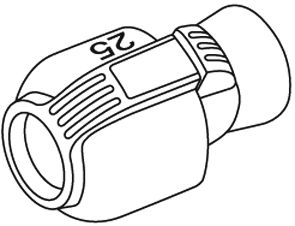 Conector de 25 mm y rosca hembra de 3/4\\\"