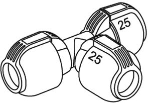 Pieza en T 25 mm