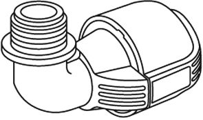 Pieza en L (90º) de 25 mm y rosca macho de 3/4\\\"