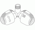 Pieza de esquina Sprinklersystem de 25 mm y rosca macho de 1/2\\\"