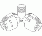 Pieza de esquina Sprinklersystem de 25 mm y rosca macho de 3/4\\\"