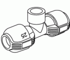 Pieza en T de 25 mm y rosca hembra de 3/4\\\"