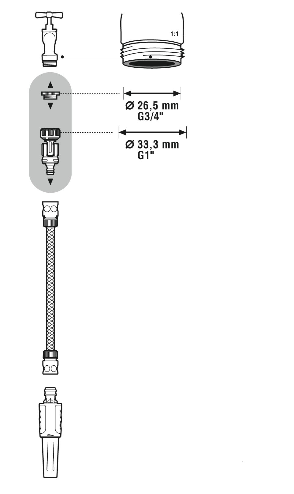 Conector de grifo articulado