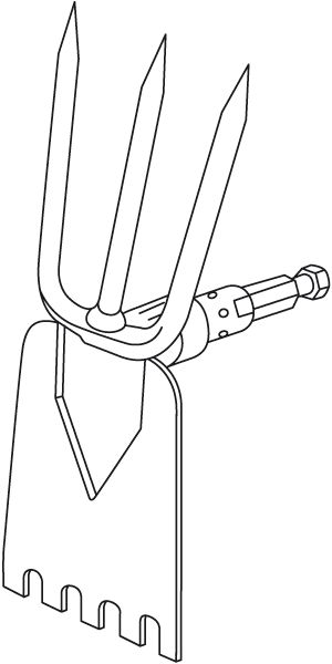 Azada binadora 9 cm combisystem de 3 puntas