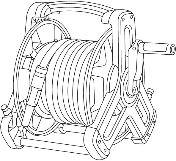 Soporte portamanguera mural 50 Classic GARDENA equipado