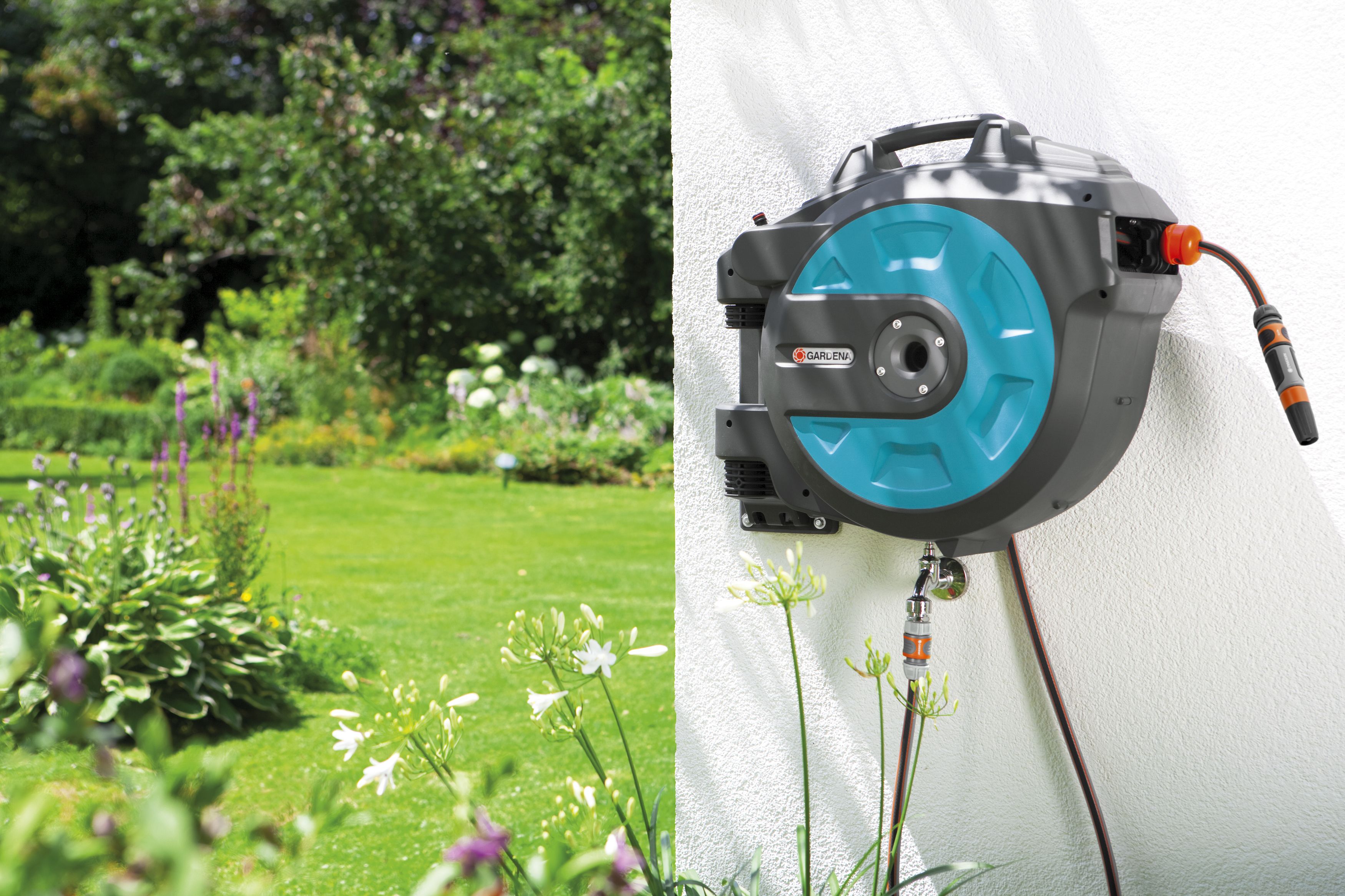 Soporte portamanguera mural roll-up automatic 35