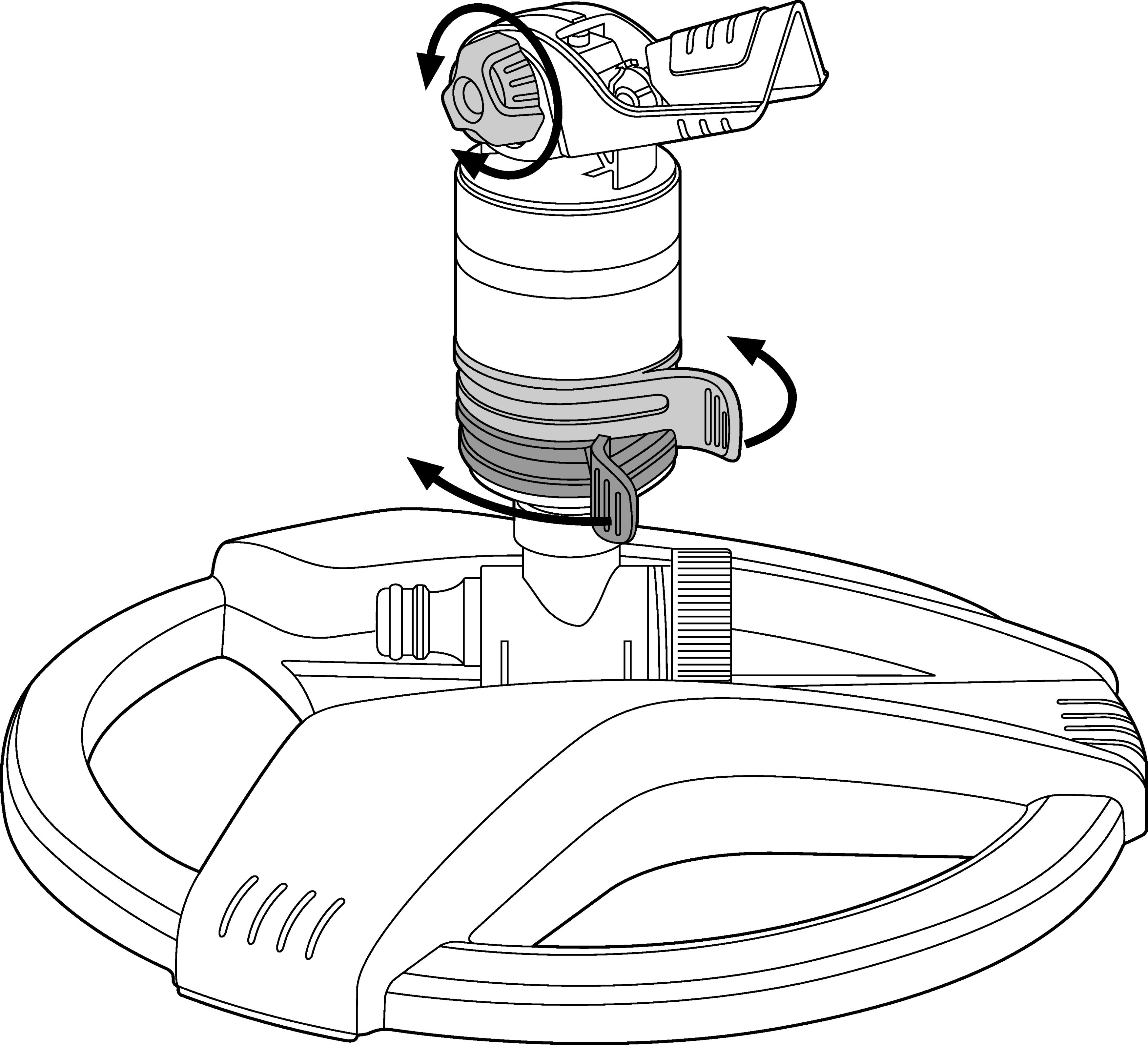 Aspersor con turbina sectorial con Base Comfort