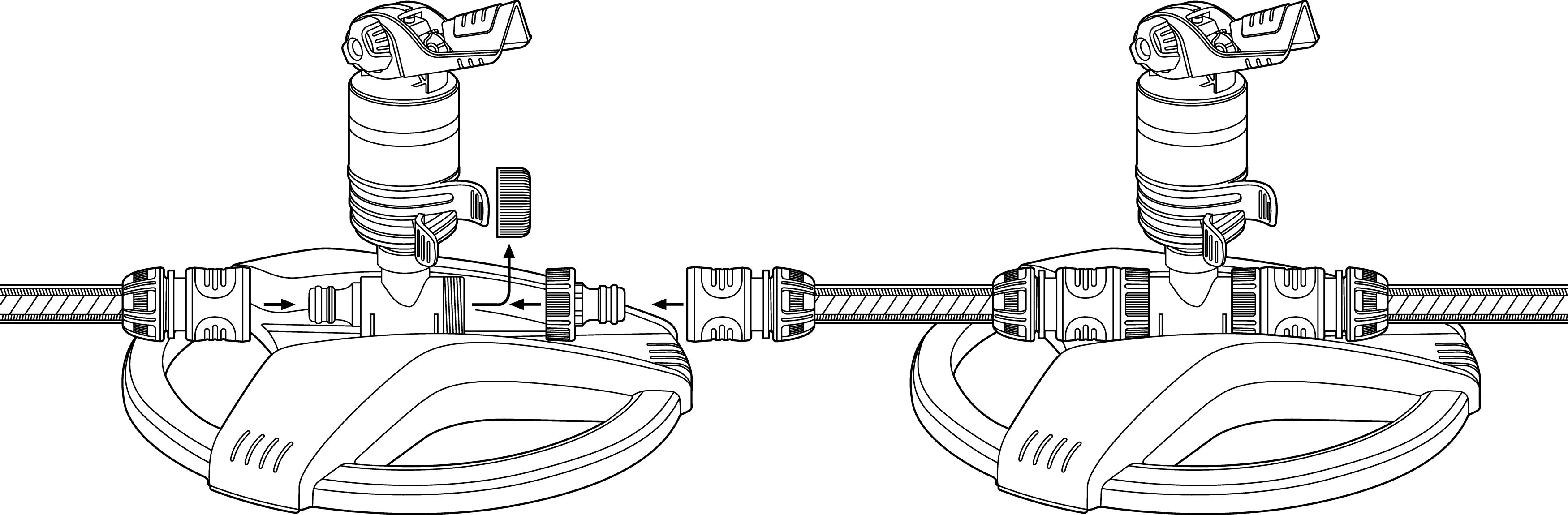Aspersor con turbina sectorial con Base Comfort
